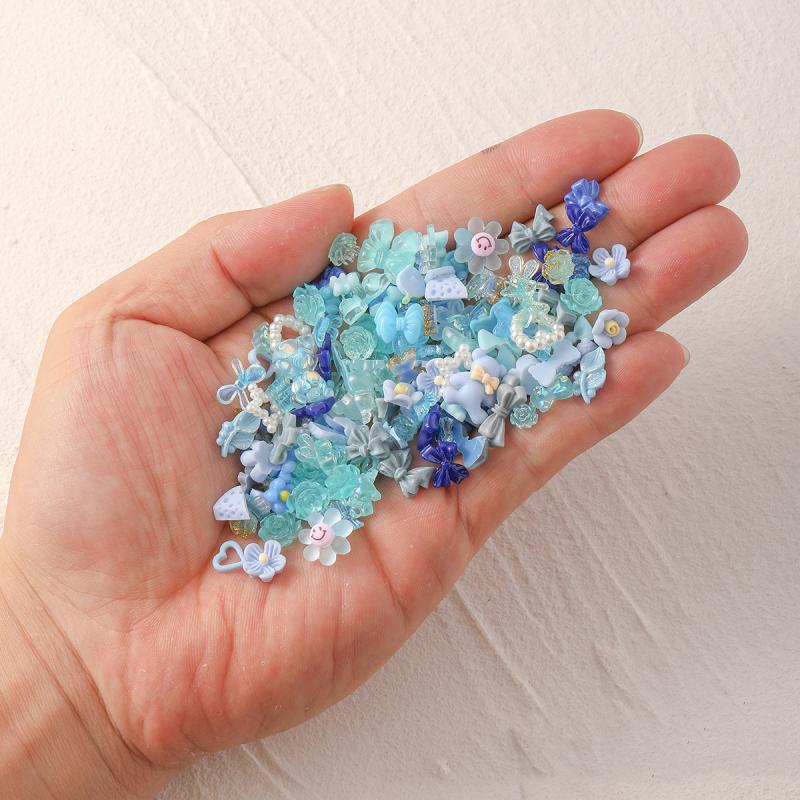 50 шт. смешанные аксессуары для ногтей с бриллиантами, белый, черный, бант Авроры, камелия, 3D украшения для дизайна ногтей