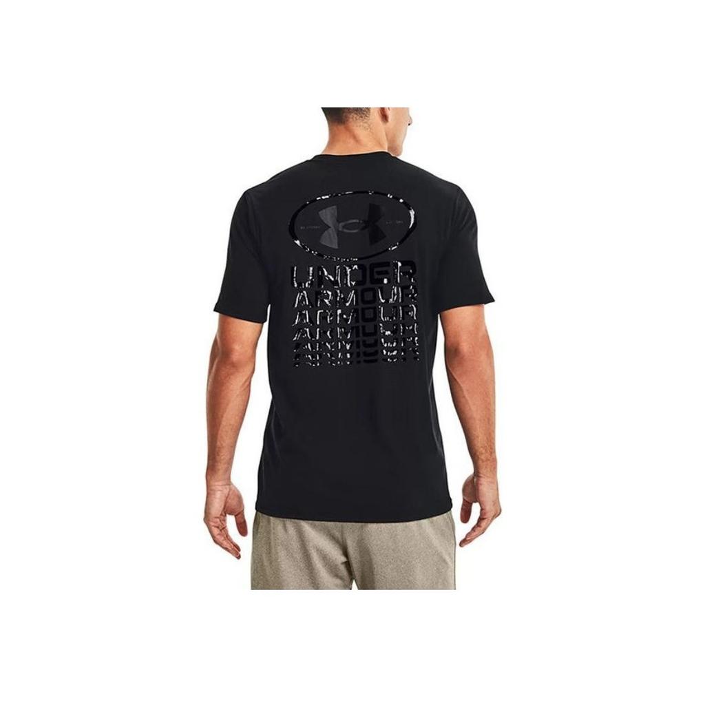 Under Armour Футболка с коротким рукавом с вышитым логотипом Мужские топы Черные 1371264-001