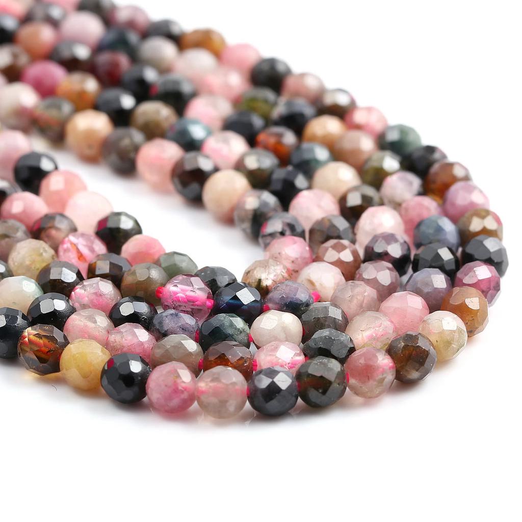 Браслет, бусы из радужного турмалина