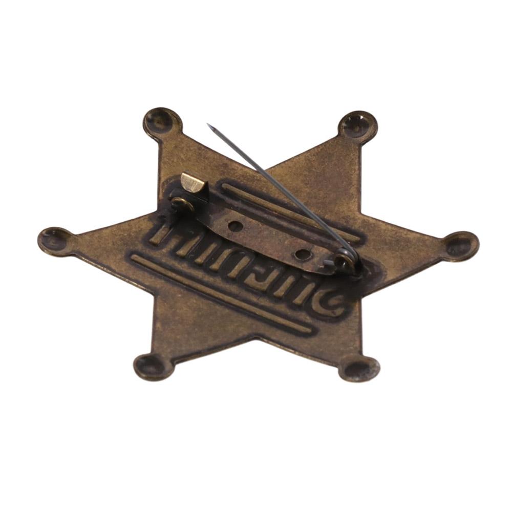 Эмблема в виде шестиугольной звезды из железа и металла 2,6*2,3 дюйма, юбилейная медаль Old West Prop Chest Medal Office