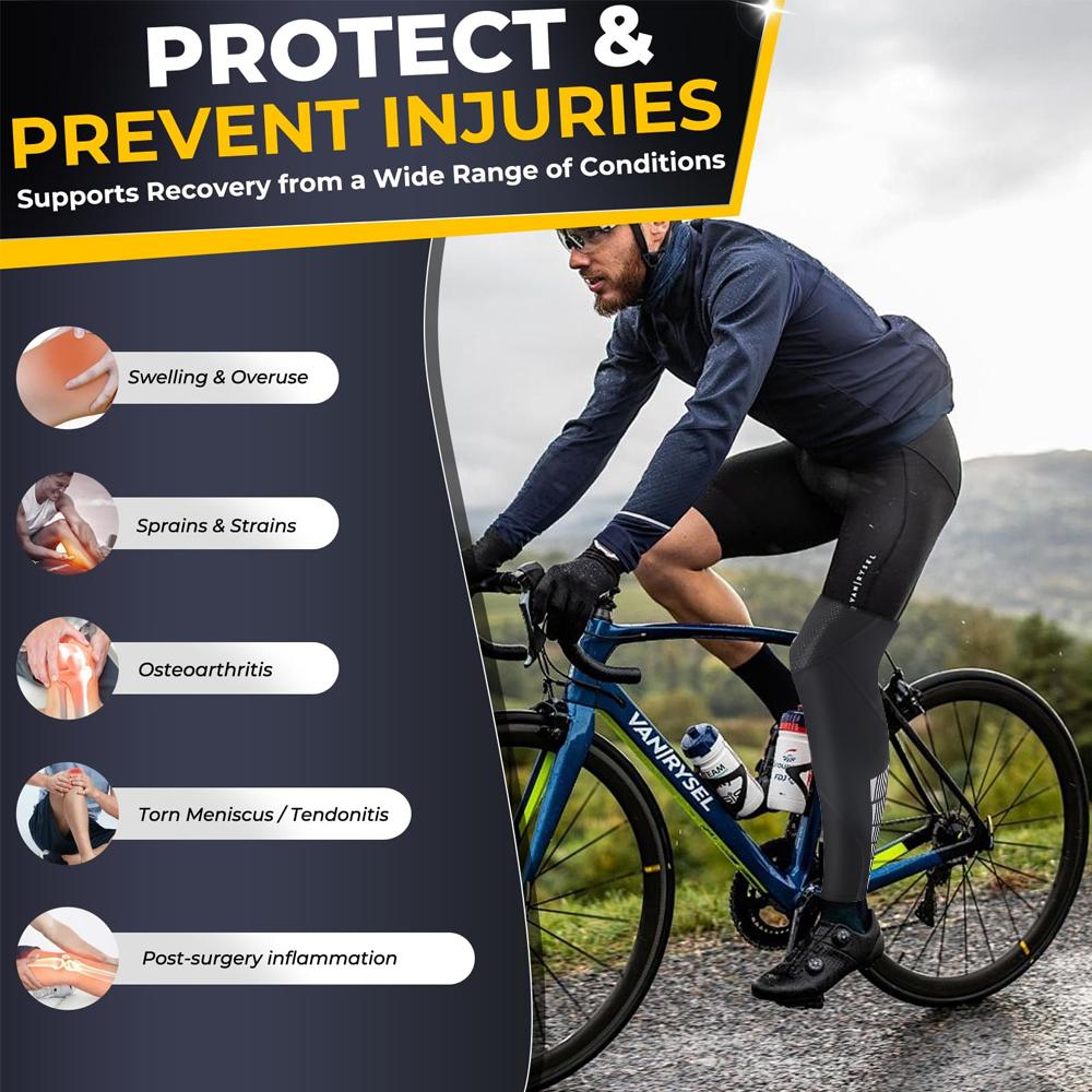 1 пара компрессионных рукавов для ног для бега, баскетбола, велоспорта - поддержка мышц, боль в суставах, надежная посадка для мужчин, женщин, молодежи