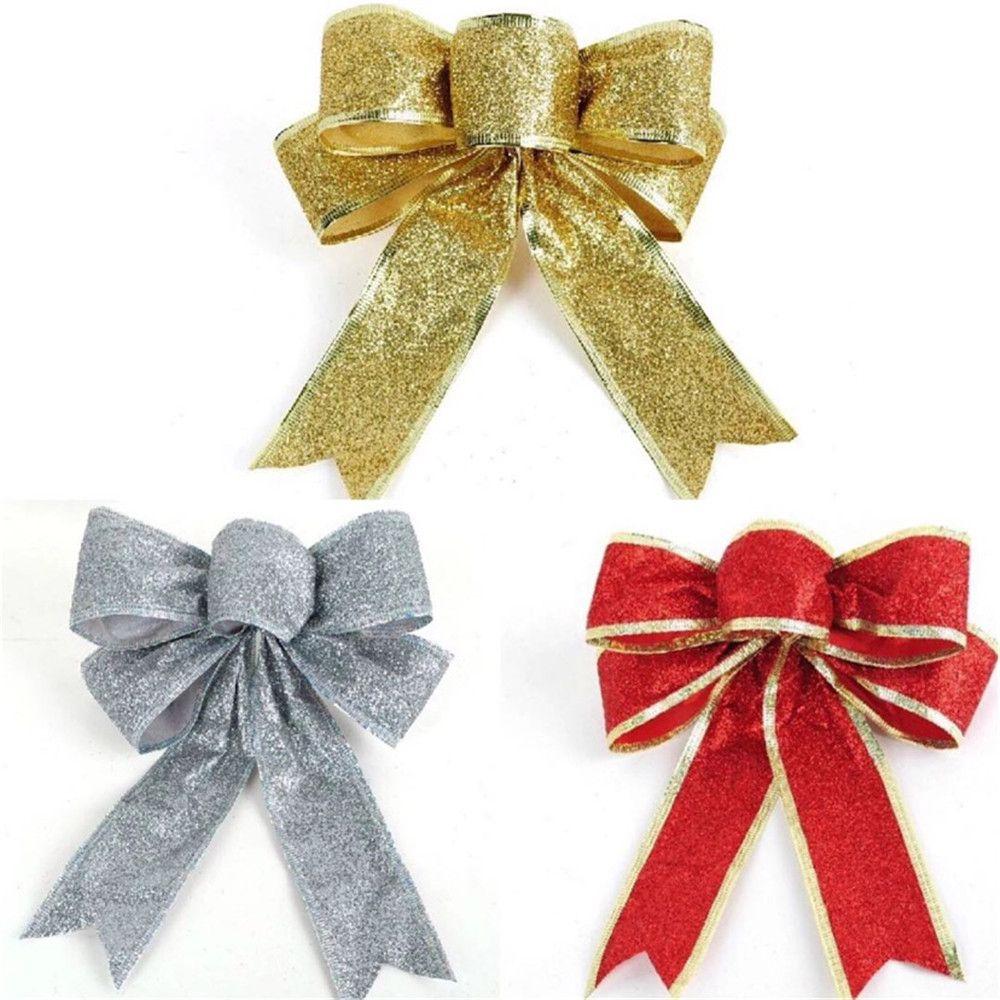 Decorate Gold Powder Bow Pendant Christmas Christmas Decorations Bow Christmas Bow