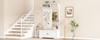 100*40*180cm Hallway Wardrobe with Mirror, 5 Coat Hooks, 2 Cabinets and Shelf, Hallway Coat Stand Clothes Rack with Shoe Cabinet, White