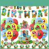 Mario Theme Party Decorations Set Flags, Cake Toppers, Balloons, And Spirals For An Amazing Party Atmosphere!