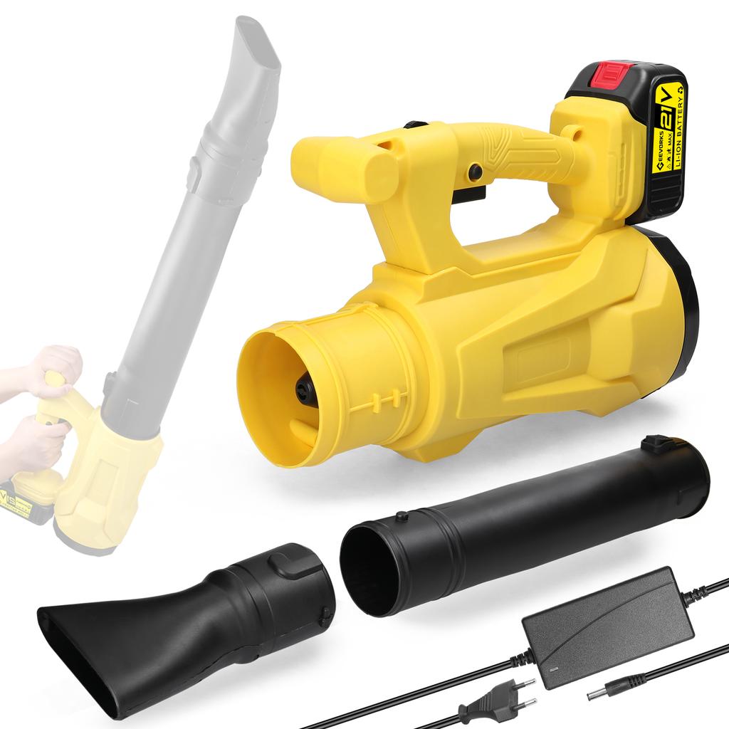 Geevorks Мощный фен Ручной электрический вентилятор с литиевой батареей Сильный ветер Воздуходувка