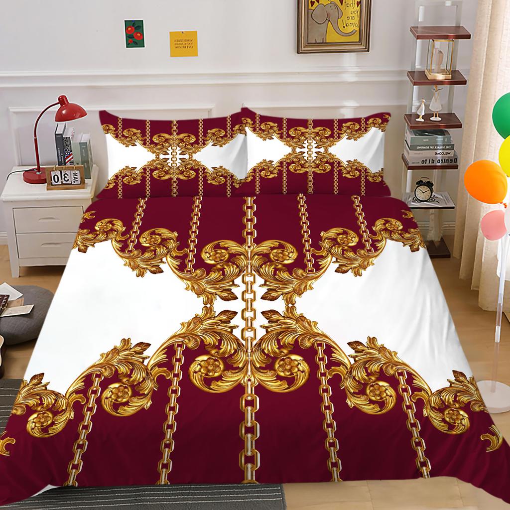 3D Geometric Bedding Set with Line Down Duvet and Pillowcase 2/3 Pieces AU180 * 210 Full Size Soft Home Decoration