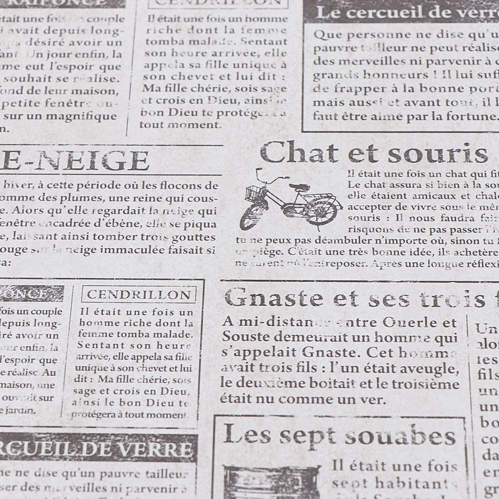 HaoHome Белые винтажные обои с газетным рисунком Самоклеящаяся контактная бумага Водонепроницаемые обои Peel and Stick для декора общежития