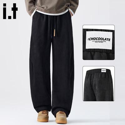 CHOCOOLATEit Мужские зимние свободные прямые повседневные брюки с широкими штанинами
