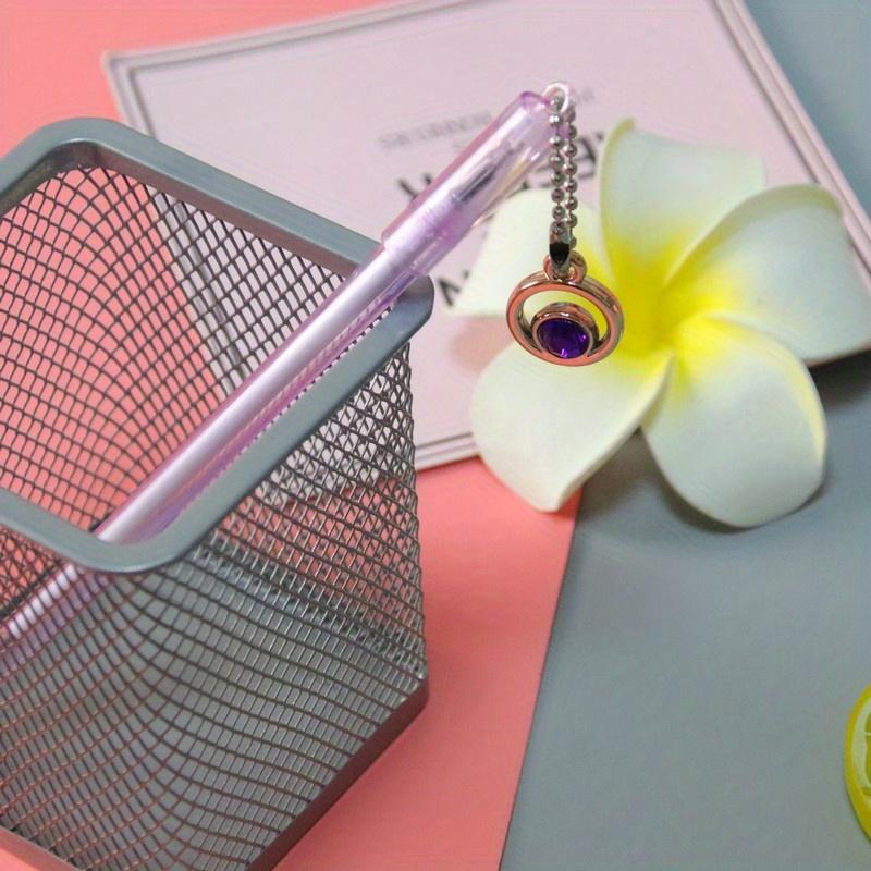 Школьный сезон 10 шт. 0,5 мм креативная ручка с подвеской в виде кольца и имитации драгоценного камня, маленькая свежая подвеска, гелевая ручка, офисные канцелярские товары, ручка для подписи на водной основе