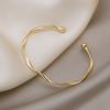 Golden Charm Bangles for Women Minimalism Fashion Twisted Couple Cuff Bracelet Trendy Jewelry Girls Wedding Gift