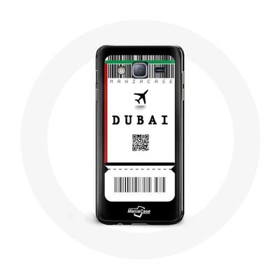 Coque - MANIACASE - Samsung Galaxy J3 - Billet D'avion Dubai - Souple - Noir