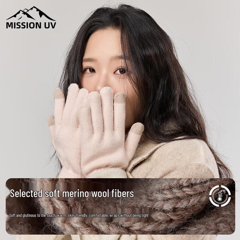 Женские утолщенные шерстяные вязаные перчатки MISSION UV