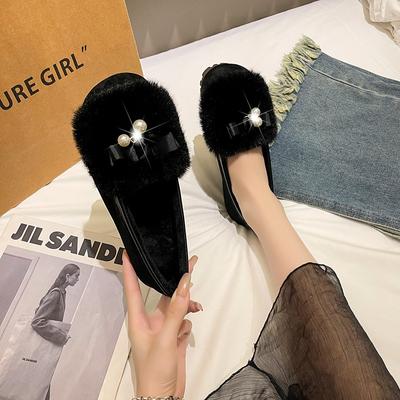 Модные мягкие туфли с мелким носком для женщин 2024 года, мокасины с мехом, повседневные женские кроссовки с круглым носком, балетки, новые милые мокасины, зимние удобные