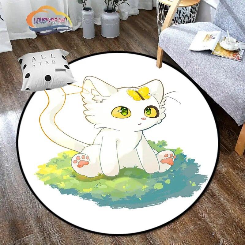 Круглый ковер с рисунком аниме Suzume, декоративный круглый коврик с 3D принтом для детей или девочек, коврик для спальни, гостиной