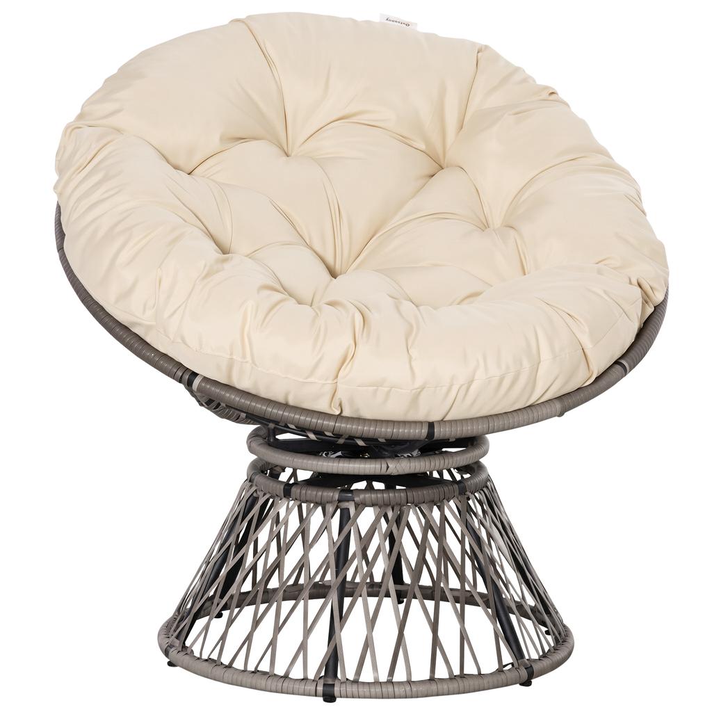 Round Garden Chair Papasan Swivel Chair 97 X 90H Cm Large Cushion Provided Polyester Wicker