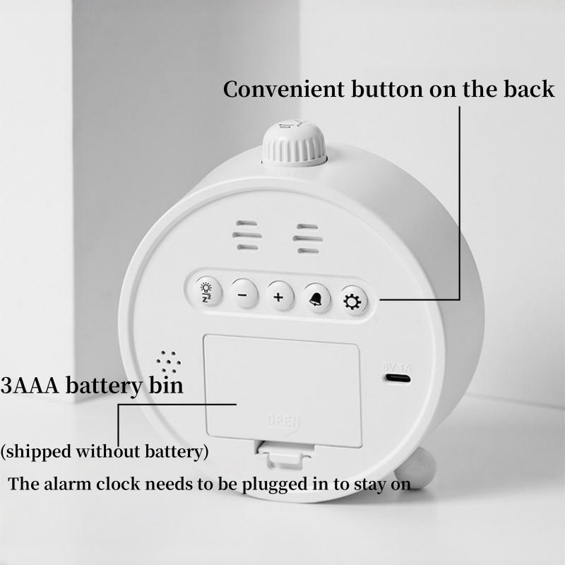 Светодиодный цифровой будильник с отображением даты и дня недели, 2 будильника, таймер обратного отсчета, секундная стрелка, прикроватные электронные часы, формат времени 12/24 часа, питание от USB