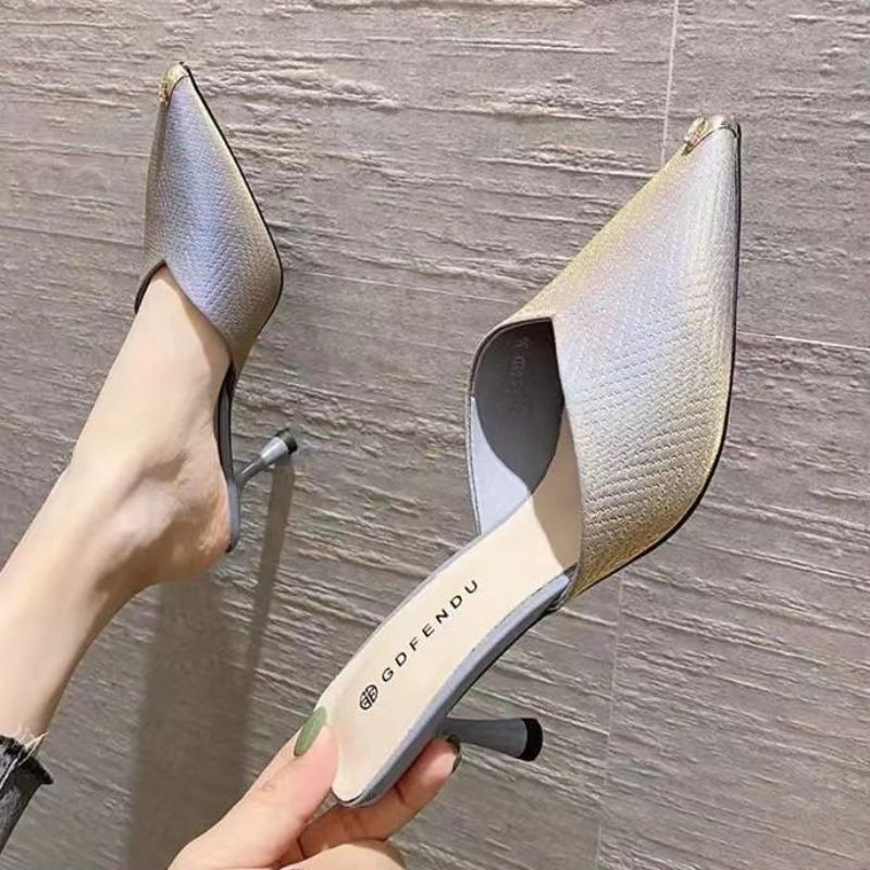 Модная обувь для женщин на каблуке, кожаные шлепанцы, белые босоножки, свадебные женские тапочки, высококачественные уникальные тапочки-хлопушки, распродажа премиум-класса