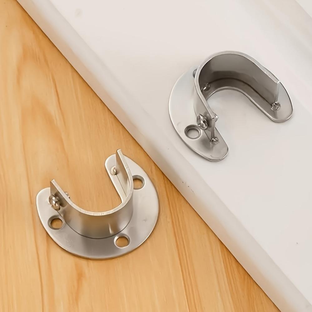 2pcs Heavy Duty Stainless Steel Rod Sleeve for Wardrobe Bracket, Flange Rod Bracket for Closet Rod End Support