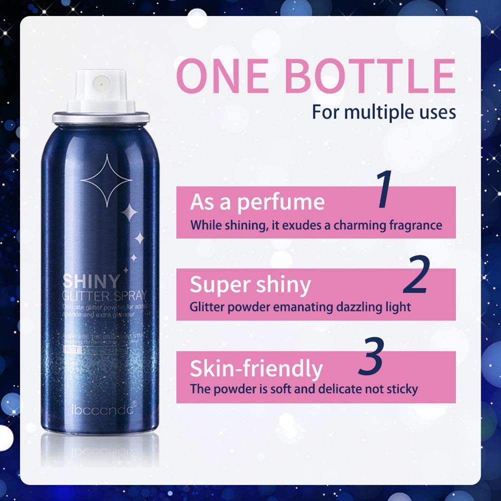 Блестящий спрей с блестками 60 мл Серебряный лак для волос с блестками для женщин Блестящая пудра Макияж Спрей для волос и