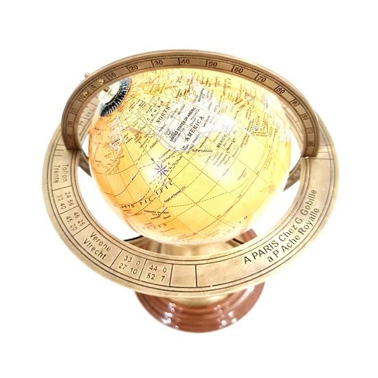 30.48 Морская латунная армиллярная сфера глобус мира черная деревянная основа домашняя декоративная