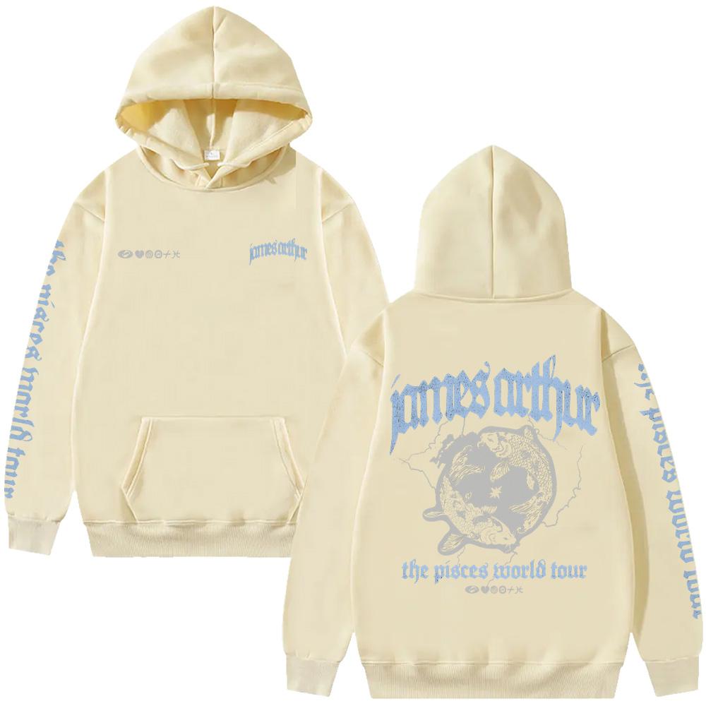 Винтажная толстовка Рыбы Мерч Джеймса Артура Свитшот Y2K Харадзюку Повседневный Хип-Хоп Уличная одежда Женская Мужская Мода High Street Пуловер