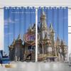 Розовые шторы Замок принцессы для гостиной Оконная штора Драпировка Кулиска Панель из ткани Декор Cortinas