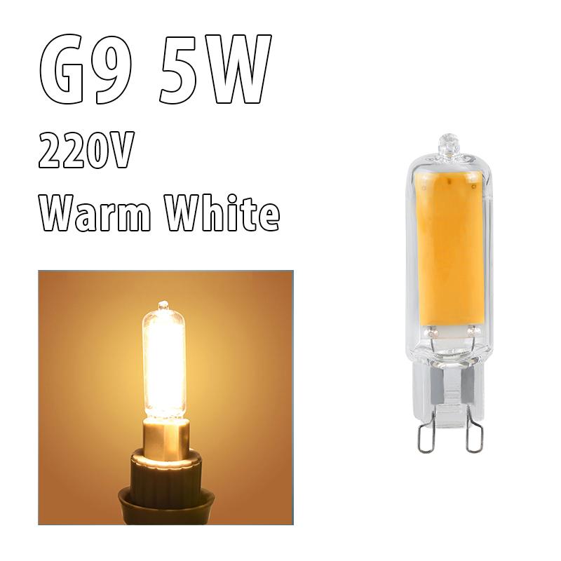 1/10pcs G9 LED Bulb 220V 5W 7W 10W COB LED Light Glass Body Chandelier Spotlight Replace 20W 30W 40W Halogen Lamp Lampara LED