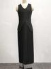 Elegant Women's Two-Piece Set: Sleeveless Vest & Pleated Long Skirt - Summer Solid Color