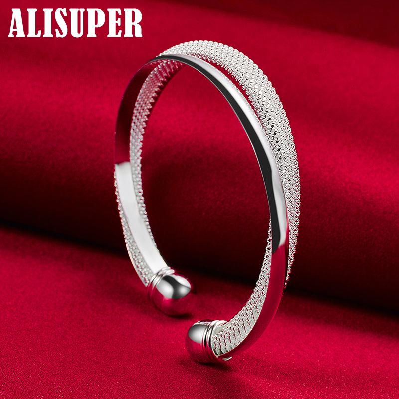 925 Sterling Silver Fashion Jewelry Large Reticulated Bracelet Jewelry