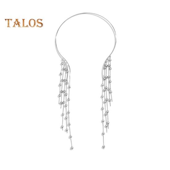 Metal Open Choker Tassel Long Star Imitation Pearl Beads Tassel Collar Clavicle Chain Necklace Chest Body Jewelry For Women