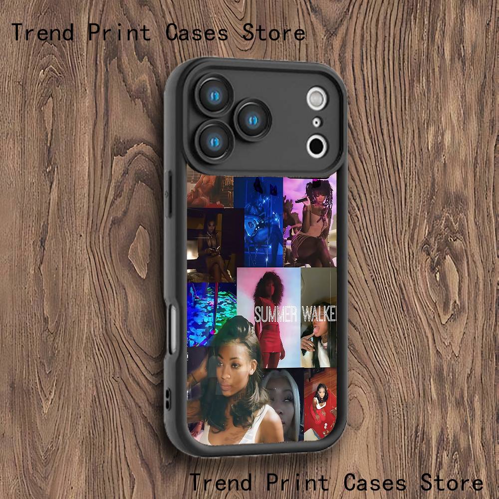 S-Summer W-Walker Phone Case For iPhone 17,16,15,14,13,12,11,Pro,Max,Plus,XS,SE4,Mini Black Thickened Border
