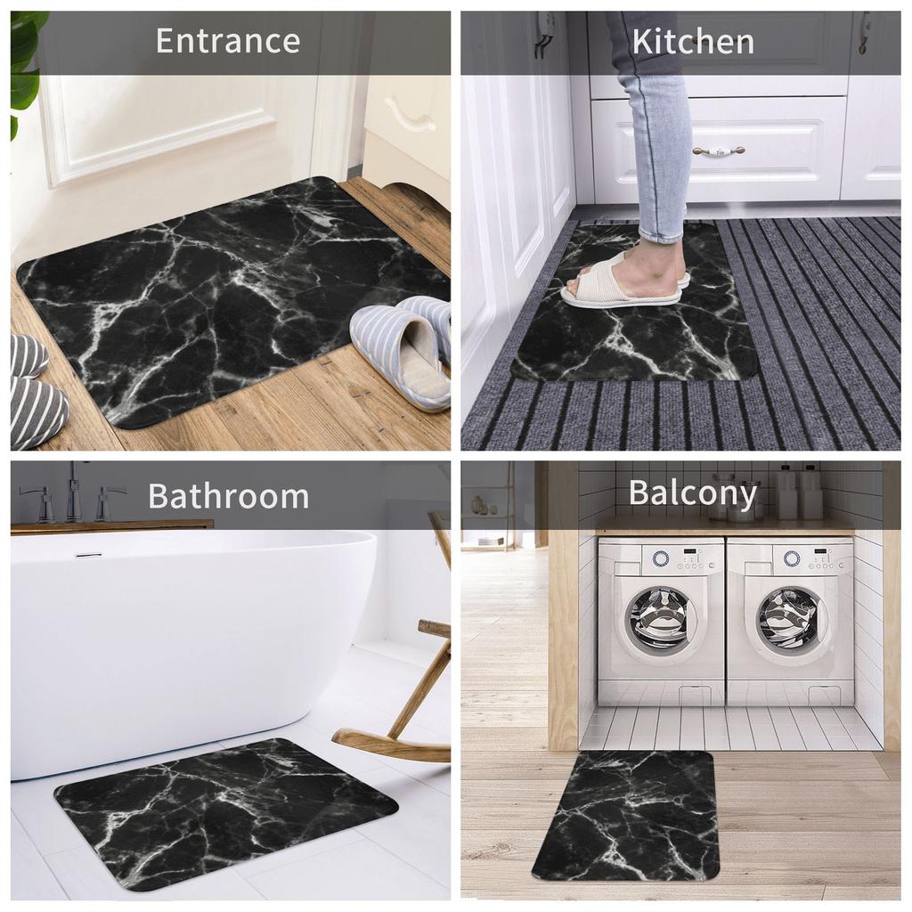 Smoked Black Marble Front Floor Door Entrance Mats Outdoor Abstract Texture Pop Art Kitchen Bathroom Doormat Toilet Carpet Rug