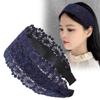 Resin Flower Make up Wide Side Hairband Lace Headband Korean Style Hair Wear Women Hair Accessories
