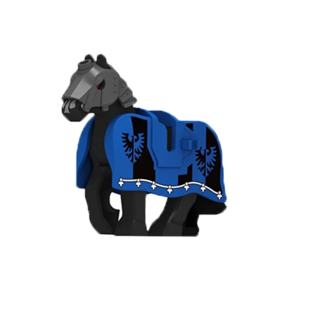 Военные Средневековые Строительные Блоки Фигурки Солдат Рыцарская Экипировка Аксессуары для Животных Маунт Броня Боевой Конь Мини Кирпичики MOC