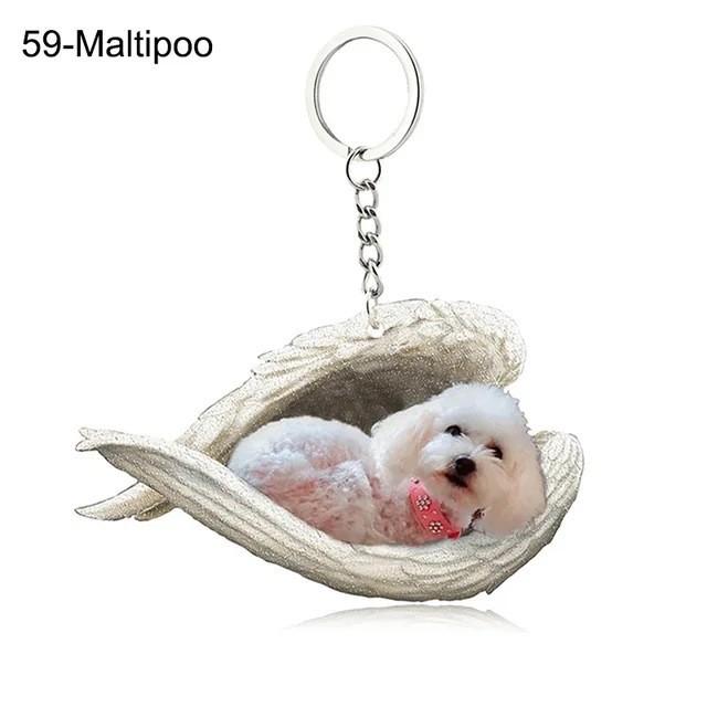 Sleek Modern Dog Cat Angel Keychain With Animal Theme For Bags And Vehicles