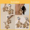 European Style Metallic Flower Earrings With Embedded Crystals For Womens Fashion