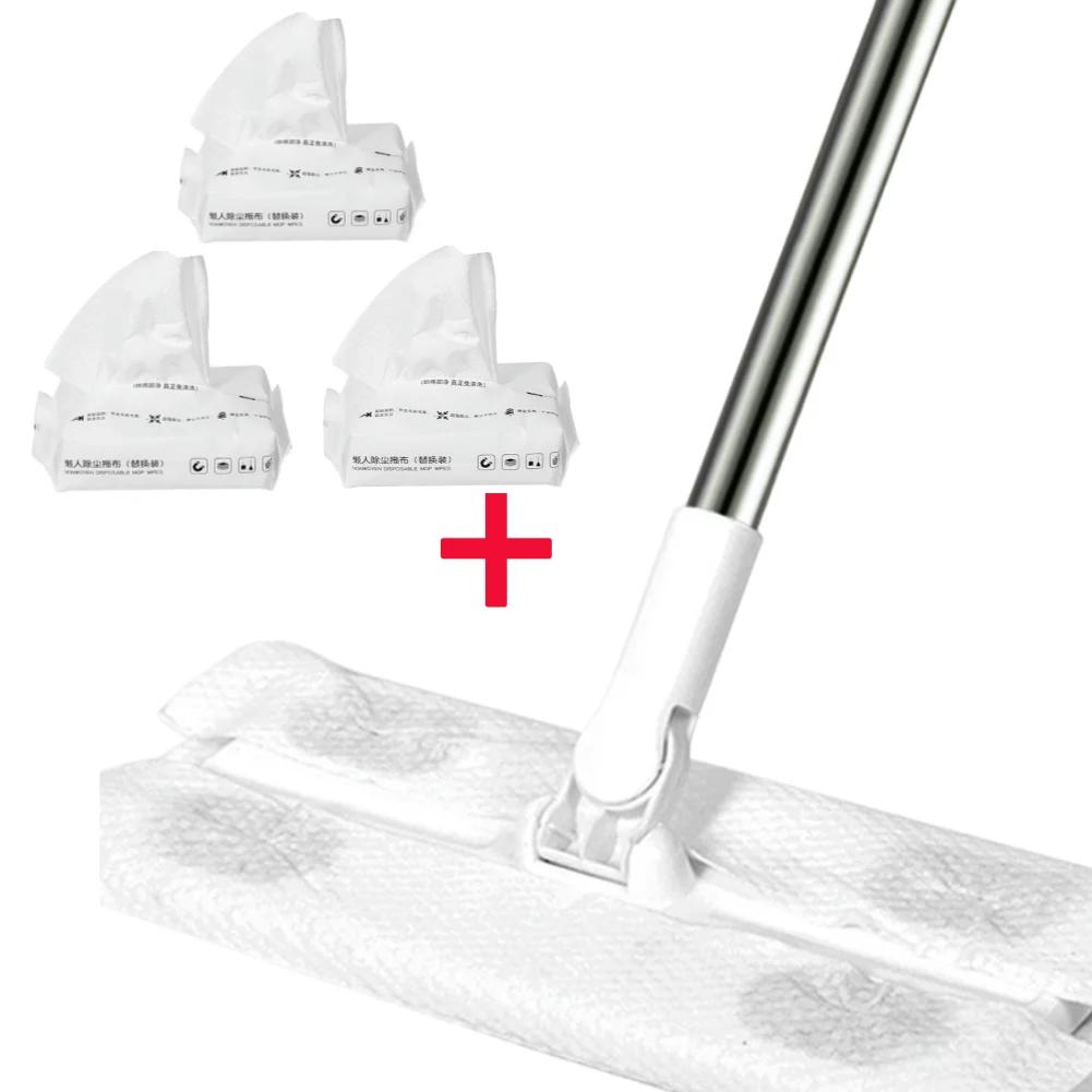 Вращающаяся на 360 градусов швабра для пола с одноразовой насадкой для швабры, статическая швабра для уборки полов из твердой древесины, ламината, плитки