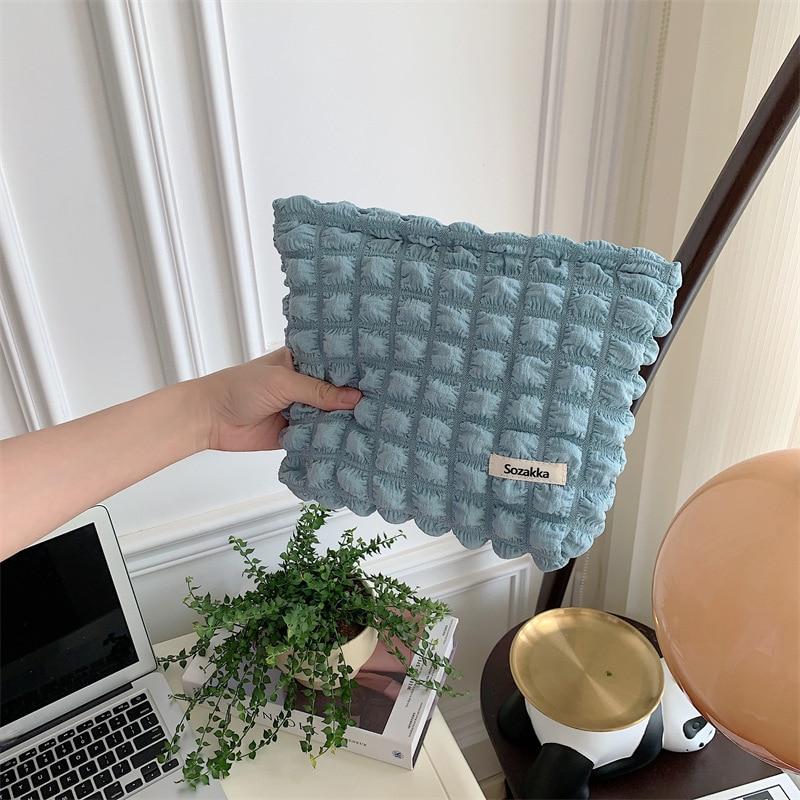 Мягкие цветные косметички большой вместимости из пузырьковой пряжи, дорожные туалетные принадлежности для ухода за кожей, косметичка-органайзер, клатч, косметичка на каждый день