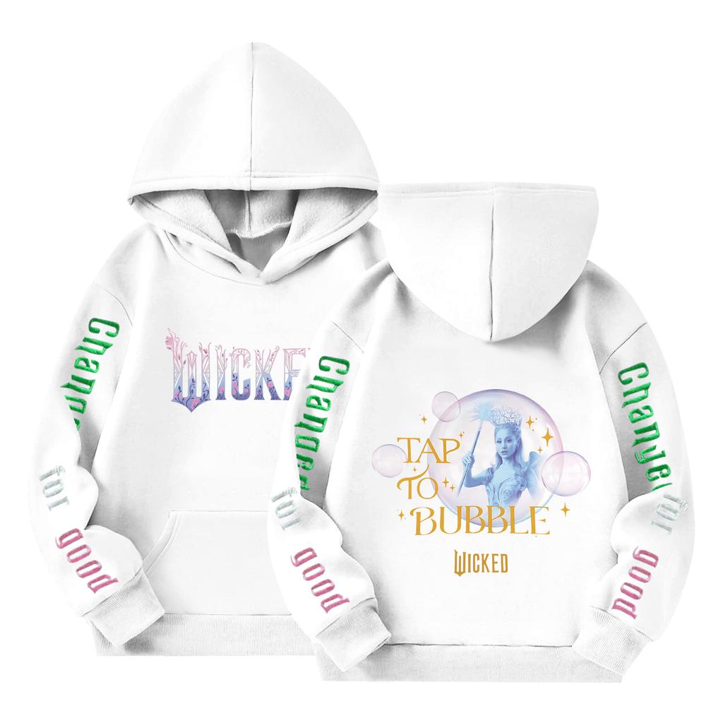 Kids' Long Sleeve Loose Pullover Letter Print Drawstring Hooded Sweatshirt