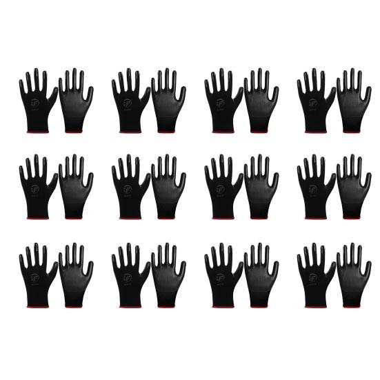 12 пар рабочих перчаток с регулируемым запястьем, пятью пальцами, противоскользящие, толстые, износостойкие, безопасная работа