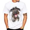 Cute Schnauzer And Schultz Art Print T-Shirt Fashion Men Short Sleeve Funny Dog Design Boy Casual Tops Cool Man White Tee Shirt