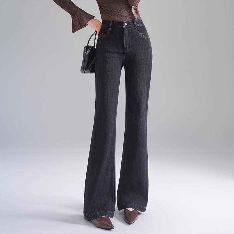 Женские джинсы с высокой талией, облегающие, стрейч, микро клеш