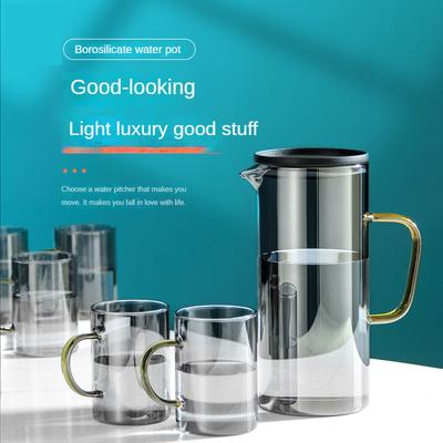 Заварочный чайник с крышкой для холодной воды, набор стаканов для воды, взрывозащищенный холодильник из боросиликатного стекла, соковарка, стеклянный чайник, чайник пуэр