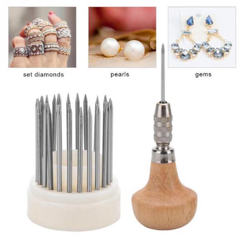 23Pcs Beading Tools Set For Diamond Stone Setting & Micro-Pave Graver Jewelry