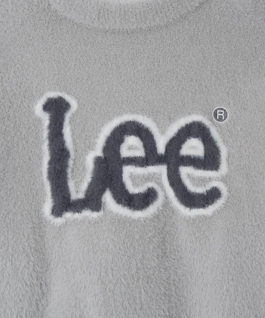 LEE Women'S Round Neck Hairy Logo Knit Light Gray