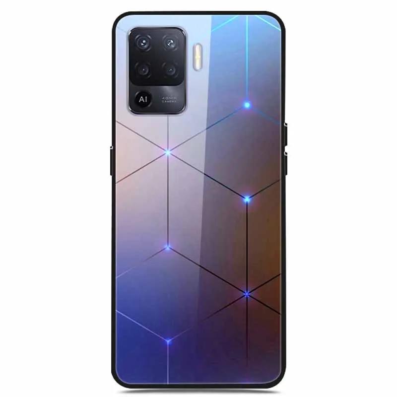For OPPO Reno 5 Lite Case Luxury Tempered Glass Bumper for OppoA94 4G Phone Cover For OPPO a94 4G/ Reno5 Lite Glass Coque A94 4G