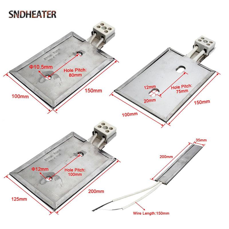 SNDHEATER 100MM 150MM 200MM Электрическая нагревательная пластина 220В 800Вт 1кВт Нержавеющая сталь Нагревательный элемент Пластина с вилкой для экструдера