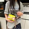 Mini Funny Square Bag PU Contrast Color Crossbody Bag Portable Camera Shoulder Bag  Outdoor