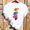 Women Print T-shirts Watercolor Eye Lashes Eyelashes Trend Graphic Tops Fashion Short Sleeve Summer Shirt Female Tees