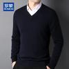 ROMON Мужской толстый пуловер с V-образным вырезом из 100% кашемира